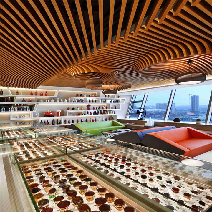 天花吊頂弧形方通工程案例